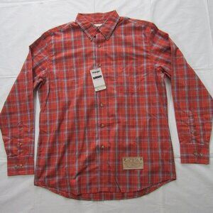 Wrangler Riata Men's Long Sleeve Classic Fit Plaid Button Shirt  Red/Navy
